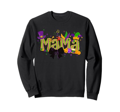 Fasching Mama Kokette Schleife Karneval Party Festival Mutter Sweatshirt von Funny Mardi Gras Coquette Bow Carnival Party