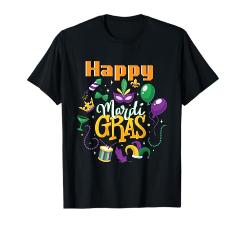 Happy Mardi Gras für Damen und Herren T-Shirt Happy Mardi Gras für Damen und Herren T-Shirt von Funny Mardi Gras Gifts