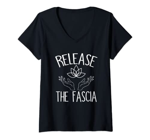Damen Release The Faszien - Lustiger Spruch Cute Cool Massage Therapeut T-Shirt mit V-Ausschnitt von Funny Massage Therapist Gifts & Massage Designs