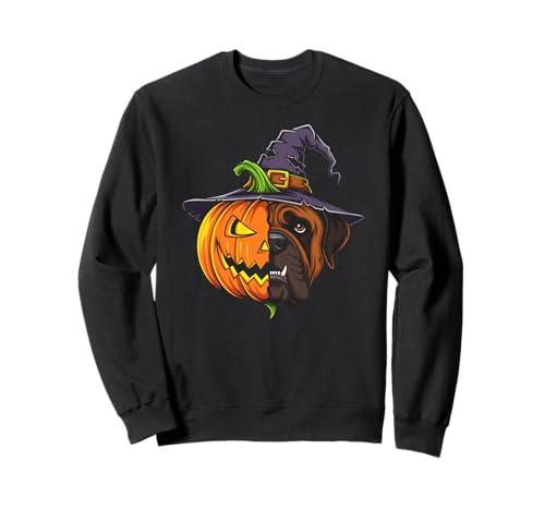 Mastiff Kürbis Jack O Laterne Halloween Kinder Herren Damen Sweatshirt von Funny Mastiff Dog Lovers Halloween Pumpkin Outfits