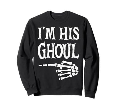Im Her Boo Im His Ghoul Halloween Paar Passende Frauen Männer Sweatshirt von Funny Matching Couples Halloween Costume Skeleton