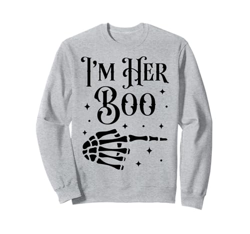 Im Her Boo Im His Ghoul Halloween Paar Passende Frauen Männer Sweatshirt von Funny Matching Couples Halloween Costume Skeleton