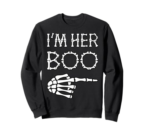 Im Her Boo Im His Ghoul Halloween Paar Passende Frauen Männer Sweatshirt von Funny Matching Couples Halloween Costume Skeleton
