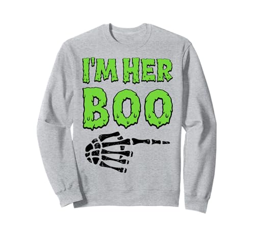Im Her Boo Im His Ghoul Halloween Paar Passende Frauen Männer Sweatshirt von Funny Matching Couples Halloween Costume Skeleton