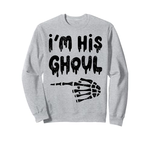 Im Her Boo Im His Ghoul Halloween Paar Passende Frauen Männer Sweatshirt von Funny Matching Couples Halloween Costume Skeleton