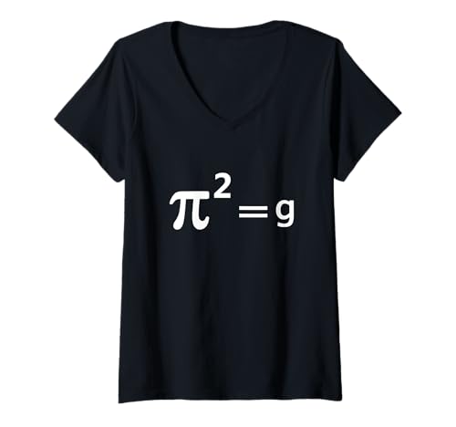 Damen Lustiger Mathematik-Witz, Wortspiel – Pi Witz Pi Squared = g Mathematik Wortspiel Witz T-Shirt mit V-Ausschnitt Damen Lustiger Mathematik-Witz, Wortspiel – Pi Witz Pi Squared = g Mathematik Wortspiel Witz T-Shirt mit V-Ausschnitt von Funny Math Designs by Fasaza
