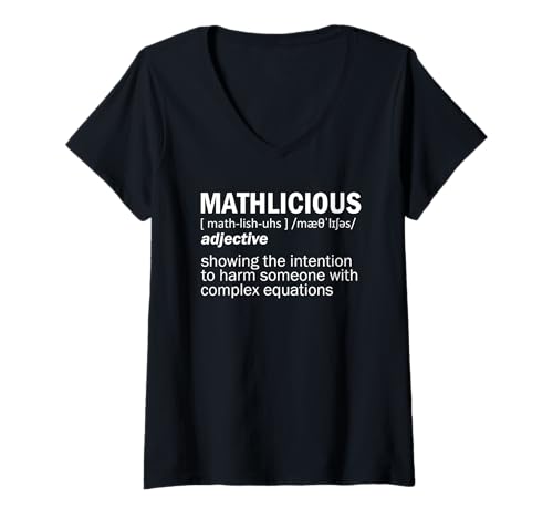 Damen Mathlicious Definition Lustiger Mathe-Nerd Geek-Sarkasmus T-Shirt mit V-Ausschnitt Damen Mathlicious Definition Lustiger Mathe-Nerd Geek-Sarkasmus T-Shirt mit V-Ausschnitt von Funny Math Humorous Sarcastic Numbers Nerd Designs