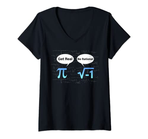 Damen Get Real Be Rational Lustiger Pi Day Mathematik-Liebhaber Grafik T-Shirt mit V-Ausschnitt Damen Get Real Be Rational Lustiger Pi Day Mathematik-Liebhaber Grafik T-Shirt mit V-Ausschnitt von Funny Math Student Graphic & More