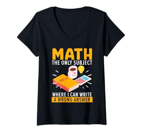Damen Lustiger Mathematiklehrer Mathematiker Thema Mathematik Witz T-Shirt mit V-Ausschnitt Damen Lustiger Mathematiklehrer Mathematiker Thema Mathematik Witz T-Shirt mit V-Ausschnitt von Funny Math Teacher Mathematician Mathematics