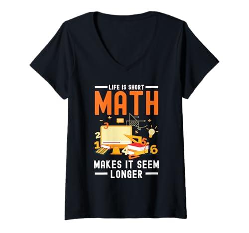 Damen Lustiger Mathematiklehrer Mathematiker Thema Mathematik Witz T-Shirt mit V-Ausschnitt Damen Lustiger Mathematiklehrer Mathematiker Thema Mathematik Witz T-Shirt mit V-Ausschnitt von Funny Math Teacher Mathematician Mathematics
