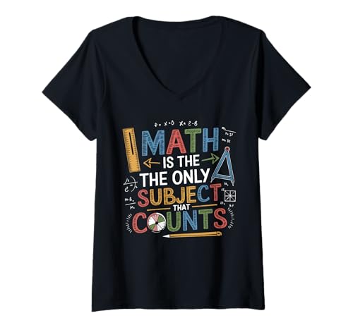 Damen Lustiger Mathematiklehrer Mathematiker Thema Mathematik Witz T-Shirt mit V-Ausschnitt Damen Lustiger Mathematiklehrer Mathematiker Thema Mathematik Witz T-Shirt mit V-Ausschnitt von Funny Math Teacher Mathematician Mathematics