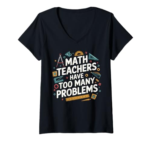 Damen Lustiger Mathematiklehrer Mathematiker Thema Mathematik Witz T-Shirt mit V-Ausschnitt Damen Lustiger Mathematiklehrer Mathematiker Thema Mathematik Witz T-Shirt mit V-Ausschnitt von Funny Math Teacher Mathematician Mathematics