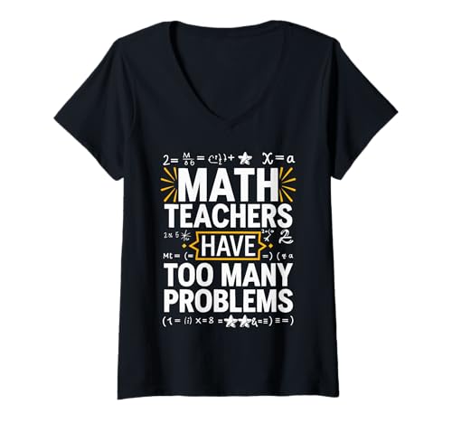 Damen Lustiger Mathematiklehrer Mathematiker Thema Mathematik Witz T-Shirt mit V-Ausschnitt Damen Lustiger Mathematiklehrer Mathematiker Thema Mathematik Witz T-Shirt mit V-Ausschnitt von Funny Math Teacher Mathematician Mathematics