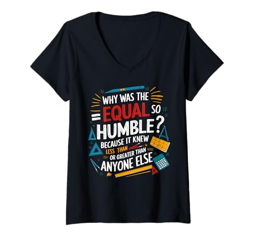 Damen Lustiger Mathematiklehrer Mathematiker Thema Mathematik Witz T-Shirt mit V-Ausschnitt Damen Lustiger Mathematiklehrer Mathematiker Thema Mathematik Witz T-Shirt mit V-Ausschnitt von Funny Math Teacher Mathematician Mathematics