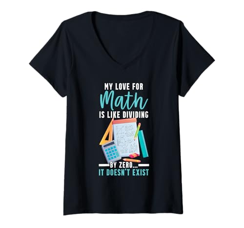 Damen Lustiger Mathematiklehrer Mathematiker Thema Mathematik Witz T-Shirt mit V-Ausschnitt Damen Lustiger Mathematiklehrer Mathematiker Thema Mathematik Witz T-Shirt mit V-Ausschnitt von Funny Math Teacher Mathematician Mathematics