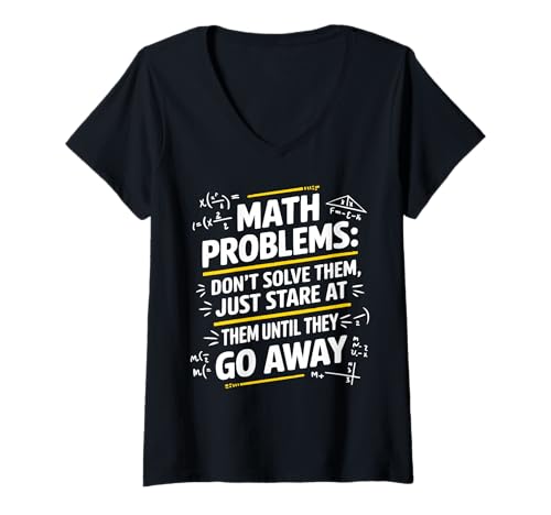 Damen Lustiger Mathematiklehrer Mathematiker Thema Mathematik Witz T-Shirt mit V-Ausschnitt von Funny Math Teacher Mathematician Mathematics