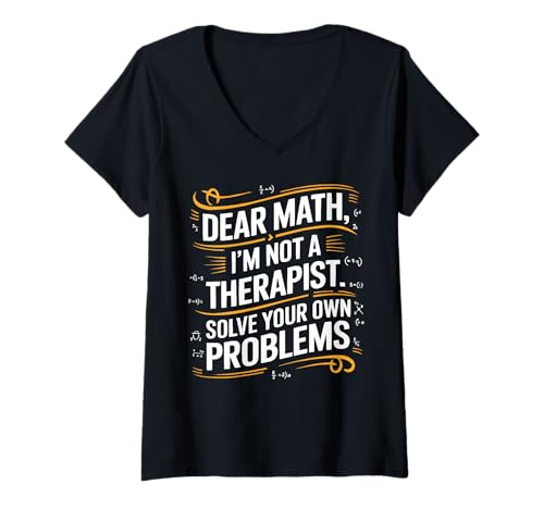 Damen Lustiger Mathematiklehrer Mathematiker Thema Mathematik Witz T-Shirt mit V-Ausschnitt Damen Lustiger Mathematiklehrer Mathematiker Thema Mathematik Witz T-Shirt mit V-Ausschnitt von Funny Math Teacher Mathematician Mathematics