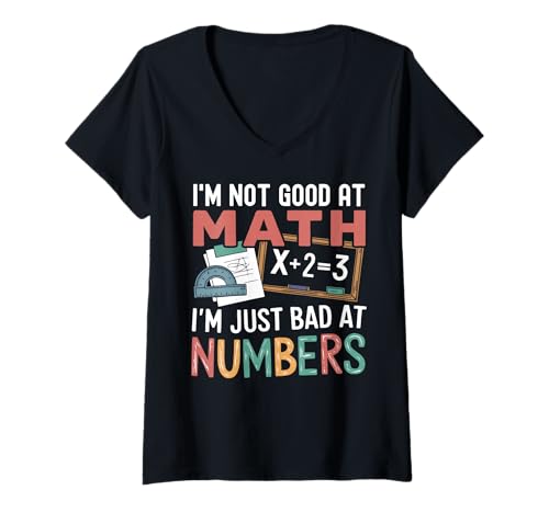 Damen Lustiger Mathematiklehrer Mathematiker Thema Mathematik Witz T-Shirt mit V-Ausschnitt Damen Lustiger Mathematiklehrer Mathematiker Thema Mathematik Witz T-Shirt mit V-Ausschnitt von Funny Math Teacher Mathematician Mathematics