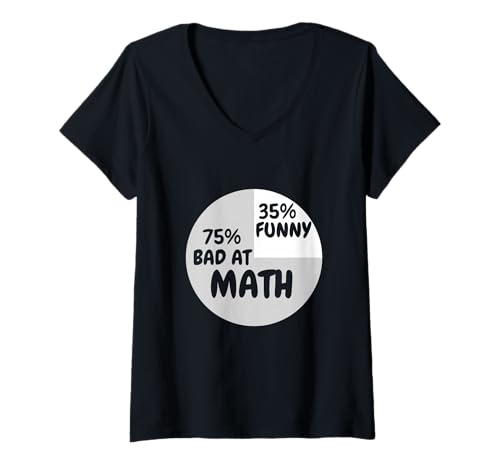 Damen Lustiger Mathematiklehrer Witz Bad at Math Fun Best Math T-Shirt mit V-Ausschnitt Damen Lustiger Mathematiklehrer Witz Bad at Math Fun Best Math T-Shirt mit V-Ausschnitt von Funny Math Teacher Problem