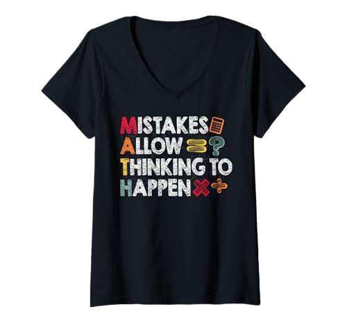 Damen Fehler ermöglichen das Denken zu passieren Lustige Mathelehrer T-Shirt mit V-Ausschnitt Damen Fehler ermöglichen das Denken zu passieren Lustige Mathelehrer T-Shirt mit V-Ausschnitt von Funny Math Teacher Tees