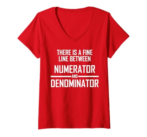 Damen Lustiges Mathe-Fractions Joke- Fine Line T-Shirt T-Shirt mit V-Ausschnitt Damen Lustiges Mathe-Fractions Joke- Fine Line T-Shirt T-Shirt mit V-Ausschnitt von Funny Maths Joke Numerator Denominator Tees