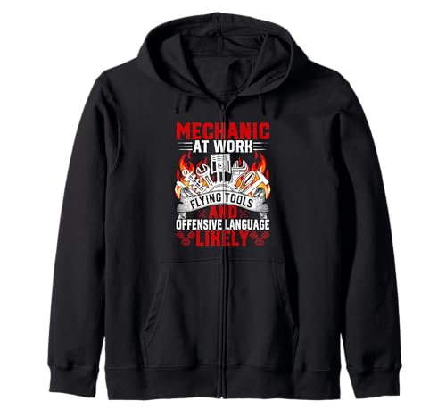 Mechaniker Vorsicht Nachricht Lustig Auto Mechaniker Papa Herren Kapuzenjacke Mechaniker Vorsicht Nachricht Lustig Auto Mechaniker Papa Herren Kapuzenjacke von Funny Mechanic Apparel For Auto Mechanic
