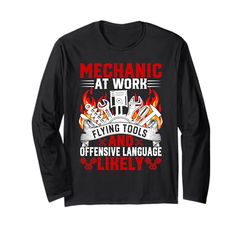 Mechaniker Vorsicht Nachricht Lustig Auto Mechaniker Papa Herren Langarmshirt Mechaniker Vorsicht Nachricht Lustig Auto Mechaniker Papa Herren Langarmshirt von Funny Mechanic Apparel For Auto Mechanic
