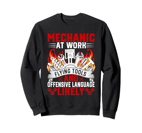 Mechaniker Vorsicht Nachricht Lustig Auto Mechaniker Papa Herren Sweatshirt Mechaniker Vorsicht Nachricht Lustig Auto Mechaniker Papa Herren Sweatshirt von Funny Mechanic Apparel For Auto Mechanic