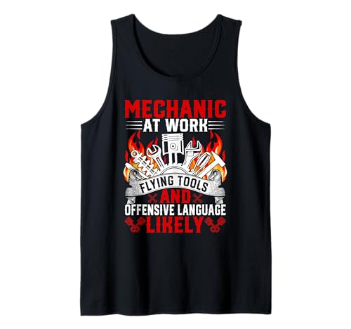 Mechaniker Vorsicht Nachricht Lustig Auto Mechaniker Papa Herren Tank Top Mechaniker Vorsicht Nachricht Lustig Auto Mechaniker Papa Herren Tank Top von Funny Mechanic Apparel For Auto Mechanic