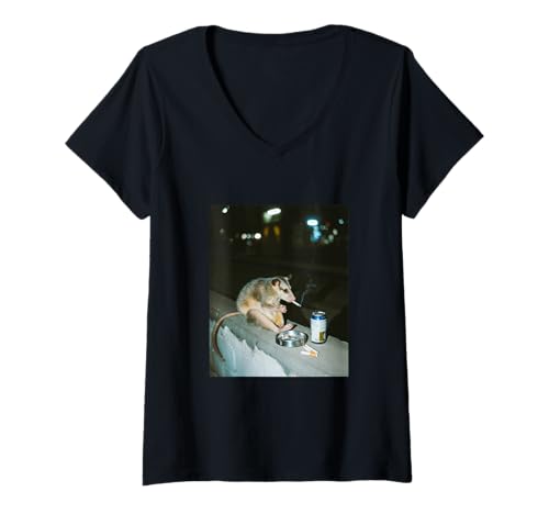 Damen Lustiges Opossum Opossum Meme T-Shirt mit V-Ausschnitt Damen Lustiges Opossum Opossum Meme T-Shirt mit V-Ausschnitt von Funny Meme Apparel Gifts