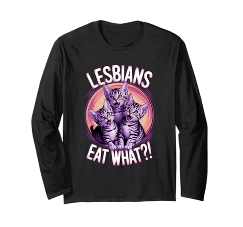 Lesben Katzenmeme LGBTQ Stolz lustiger Humor für Frauen und Langarmshirt Lesben Katzenmeme LGBTQ Stolz lustiger Humor für Frauen und Langarmshirt von Funny Meme Apparel Humor Outfit Cat Pride Clothing