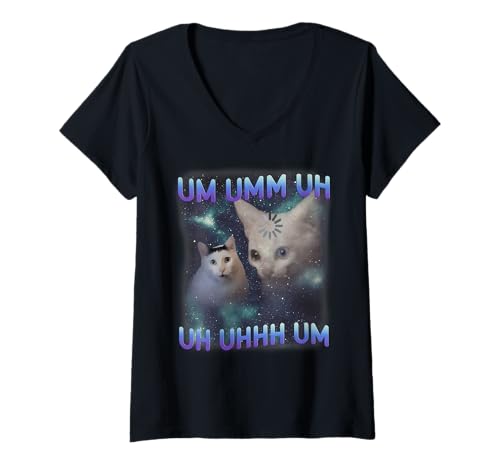 Damen UM UMM UH Lustiges Huh Cat Meme Wird geladen, Katze, Dummes Meme, komisch T-Shirt mit V-Ausschnitt Damen UM UMM UH Lustiges Huh Cat Meme Wird geladen, Katze, Dummes Meme, komisch T-Shirt mit V-Ausschnitt von Funny Meme Cat Lovers Trendy Design