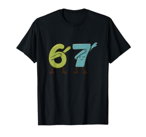 67 Six Seven Meme Dabbing Lustiger Kinder-Slang T-Shirt von Funny Meme Kids Humor Gen Alpha Slang