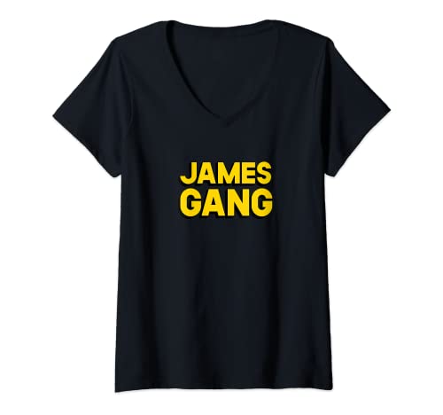 Damen James Gang T-Shirt mit V-Ausschnitt Damen James Gang T-Shirt mit V-Ausschnitt von Funny Meme Silly Relatable Jokes Mood