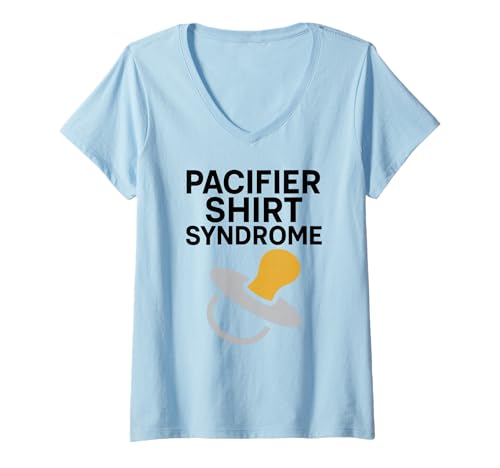 Damen Schnullershirt Syndrom Lustig Meme Internet Witz Viral Trend T-Shirt mit V-Ausschnitt Damen Schnullershirt Syndrom Lustig Meme Internet Witz Viral Trend T-Shirt mit V-Ausschnitt von Funny Meme Tees
