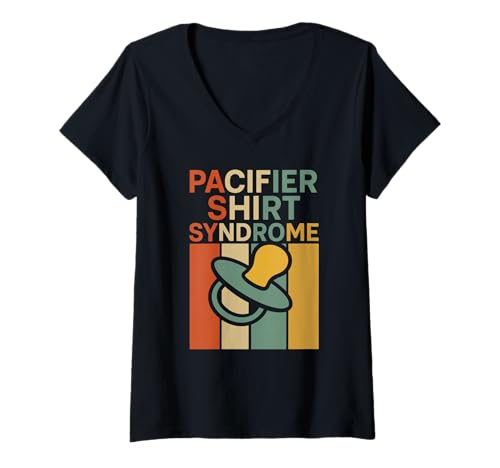 Damen Schnullershirt Syndrom Lustig Meme Internet Witz Viral Trend T-Shirt mit V-Ausschnitt Damen Schnullershirt Syndrom Lustig Meme Internet Witz Viral Trend T-Shirt mit V-Ausschnitt von Funny Meme Tees