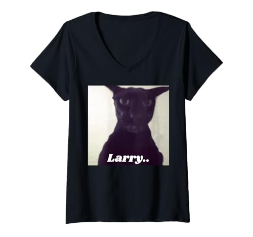 Damen Böses Larry Meme Larry Cat Meme Verfluchte Meme Brainrot Memes T-Shirt mit V-Ausschnitt Damen Böses Larry Meme Larry Cat Meme Verfluchte Meme Brainrot Memes T-Shirt mit V-Ausschnitt von Funny Memes Gen-Z Memes Internet Memes Dank Memes