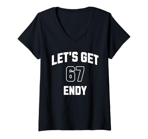 Damen Lass Uns 6 7 Sendy Six Seven 7endy Meme Lustig bekommen T-Shirt mit V-Ausschnitt Damen Lass Uns 6 7 Sendy Six Seven 7endy Meme Lustig bekommen T-Shirt mit V-Ausschnitt von Funny Memes & Internet Slang