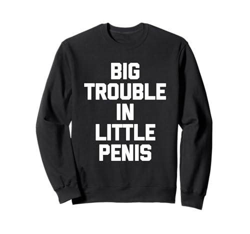 Big Trouble In Little Penis Lustiger Spruch Sarkastische Jungs Männer Sweatshirt von Funny Men's Sayings & Funny Designs For Men