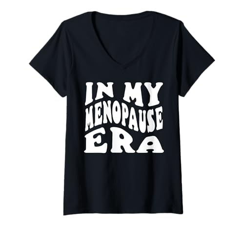 Damen In My Menopause Era Frauen Geburtstag 50. Wechseljahre Frauen Mama T-Shirt mit V-Ausschnitt von Funny Menopause Hot Flash Era Mom Menopausal Women