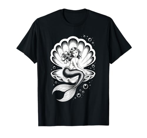 Meerjungfrau Muschel Entspannende Ozean Meerjungfrau Erwachsene Damen Mädchen T-Shirt Meerjungfrau Muschel Entspannende Ozean Meerjungfrau Erwachsene Damen Mädchen T-Shirt von Funny Mermaid Clothes Women Adult and Teens Girls
