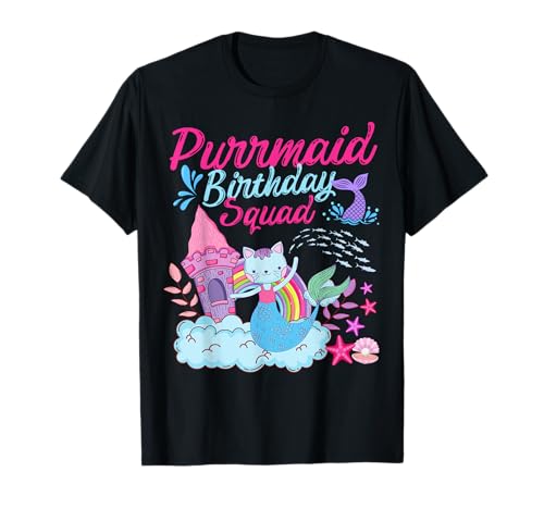 Purrmaid Birthday Squad Süße Katze Meerjungfrau Geburtstag Mädchen Team T-Shirt Purrmaid Birthday Squad Süße Katze Meerjungfrau Geburtstag Mädchen Team T-Shirt von Funny Mermaid Lover Cat Lover Birthday Party Squad