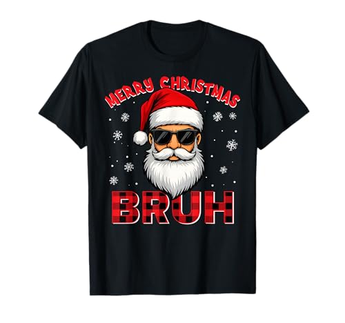 Merry Christmas Bruh Red Plaid Funny Santa Claus Herren Damen T-Shirt Merry Christmas Bruh Red Plaid Funny Santa Claus Herren Damen T-Shirt von Funny Merry Christmas Bruh Red Plaid Christmas Tee