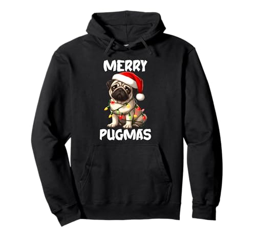 Merry Pugmas Mops mit Weihnachtsmütze Weihnachtsbeleuchtung Jungen Xmas Pullover Hoodie Merry Pugmas Mops mit Weihnachtsmütze Weihnachtsbeleuchtung Jungen Xmas Pullover Hoodie von Funny Merry Christmas Pug Lover Elegant Design.