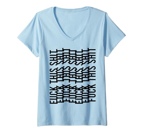 Damen Fuck This Shit Hidden Message T-Shirt mit V-Ausschnitt Damen Fuck This Shit Hidden Message T-Shirt mit V-Ausschnitt von Funny Message Sarcastic Joke Gifts