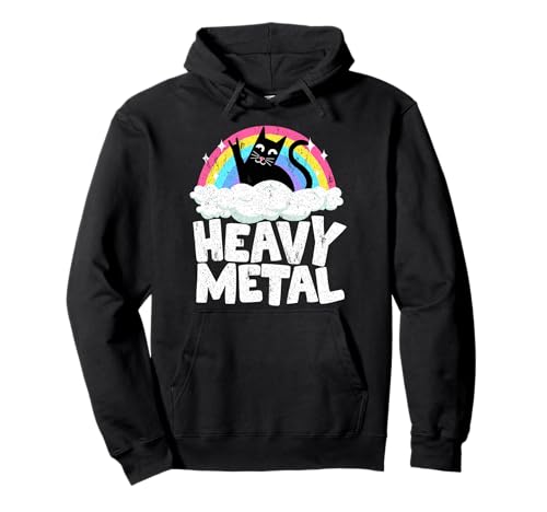 Heavy Metal Cat Satanic Kinder Punk Rock Band Metall Regenbogen Pullover Hoodie Heavy Metal Cat Satanic Kinder Punk Rock Band Metall Regenbogen Pullover Hoodie von Funny Metalheads & Death Metal Gifts For Men Women