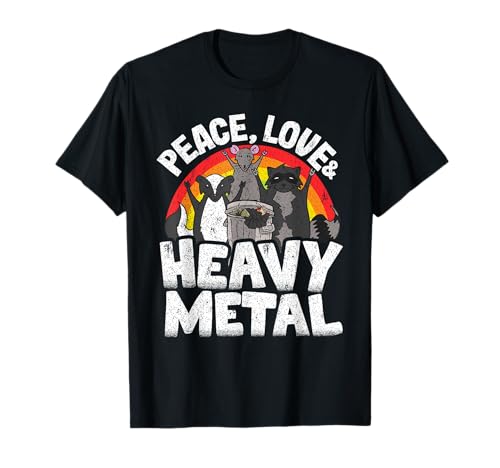 Peace Love & Heavy Metal Trash Band Kinder Punk Metall Regenbogen T-Shirt Peace Love & Heavy Metal Trash Band Kinder Punk Metall Regenbogen T-Shirt von Funny Metalheads & Death Metal Gifts For Men Women