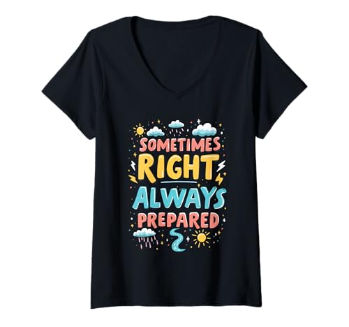 Damen Lustiger Meteorologe Wettervorhersage Tornado-Meteorologie T-Shirt mit V-Ausschnitt Damen Lustiger Meteorologe Wettervorhersage Tornado-Meteorologie T-Shirt mit V-Ausschnitt von Funny Meteorologist Weather Forecast