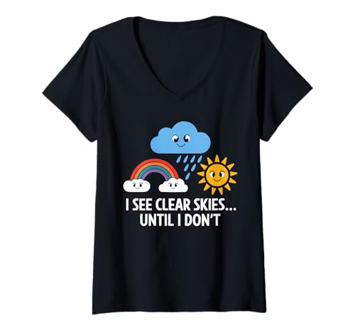 Damen Lustiger Meteorologe Wettervorhersage Tornado-Meteorologie T-Shirt mit V-Ausschnitt Damen Lustiger Meteorologe Wettervorhersage Tornado-Meteorologie T-Shirt mit V-Ausschnitt von Funny Meteorologist Weather Forecast