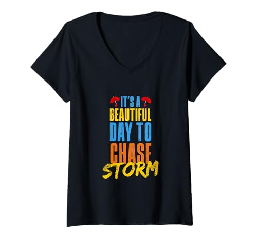 Damen Wettervorhersage sarkastischer Humor T-Shirt mit V-Ausschnitt Damen Wettervorhersage sarkastischer Humor T-Shirt mit V-Ausschnitt von Funny Meteorology Weatherman
